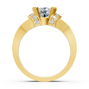 Diamantring Weisstopas Gelbgold