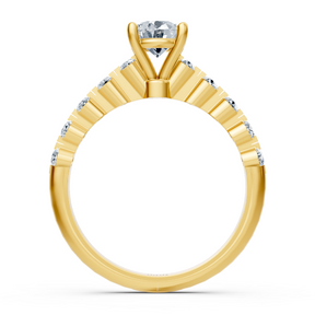 Half Eternity &amp; Solitaire Diamond Ring Yellow Gold