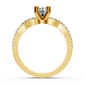 Bague Twist Eternity et Solitaire en or jaune avec diamant