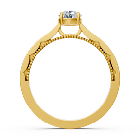 Birgie Sirius yellow gold solitaire round cut diamond ring