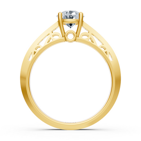 Bague Birgie en or jaune avec diamants taille ronde sertis en canal