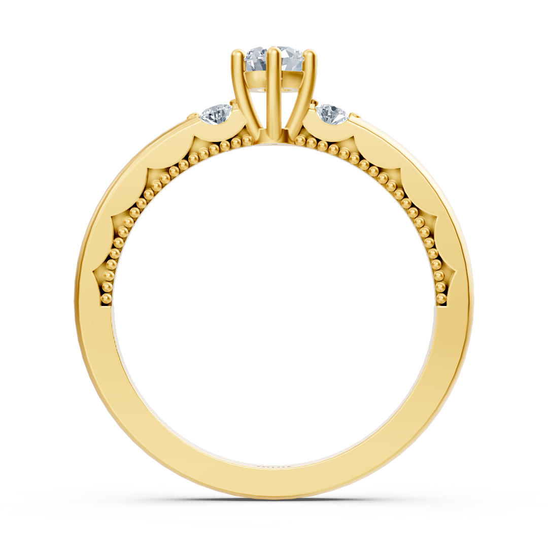 Bague en or jaune avec diamant solitaire de 0,25 carat