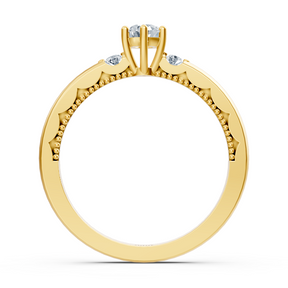 Bague en or jaune avec diamant solitaire de 0,25 carat