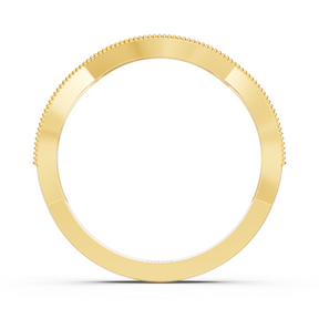 0.19 Karat Diamant Geschwungener Ehering in Gelbgold