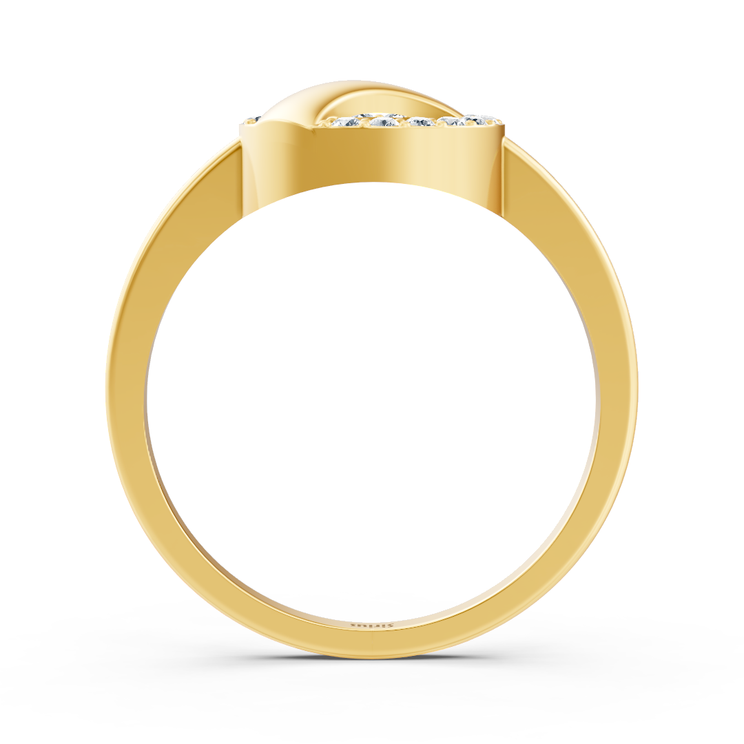 Strahlender Gelbgold Diamantring mit Krappenfassung
