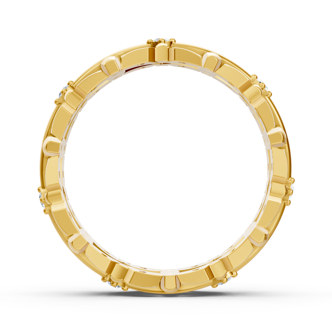 Bague en or jaune 14 carats avec diamants - une élégance intemporelle au quotidien