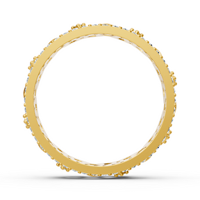 Yellow gold diamond ring with chain pattern