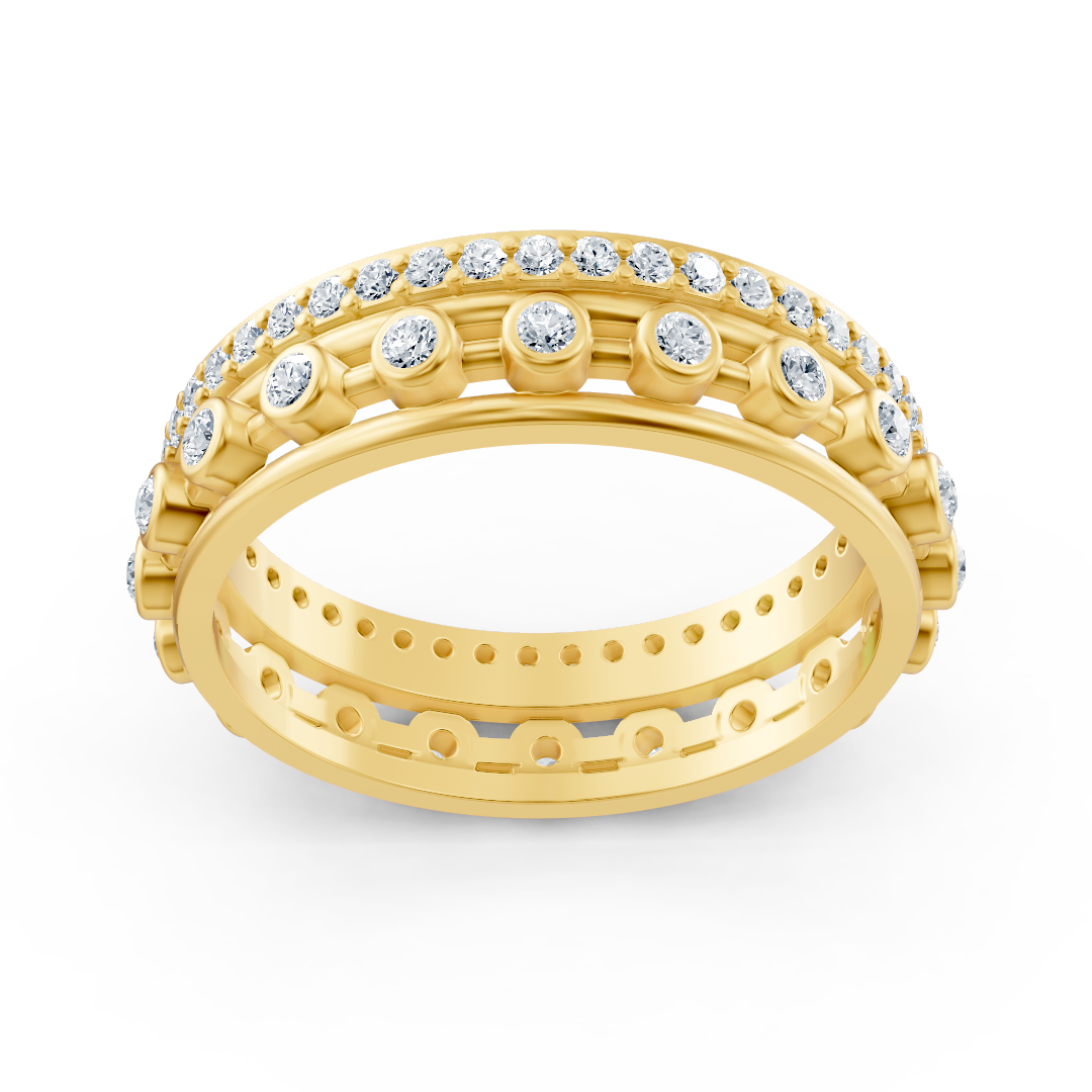 Bague Pırlanta Pavé en or jaune 14 carats « Glamour »