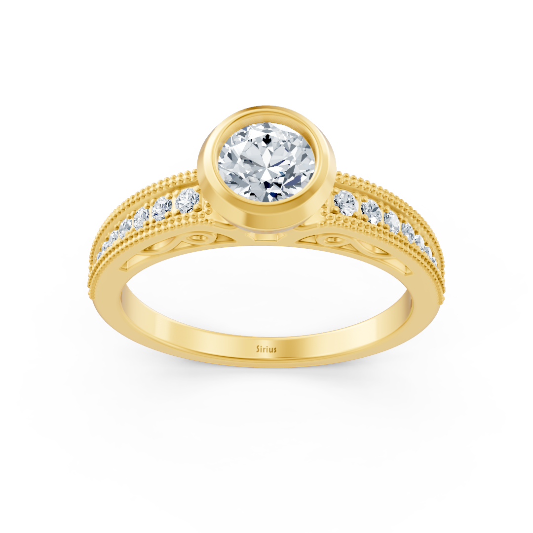 Classic solitaire diamond engagement ring in 14 carat yellow gold