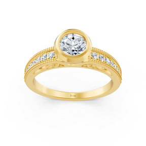 Classic solitaire diamond engagement ring in 14 carat yellow gold