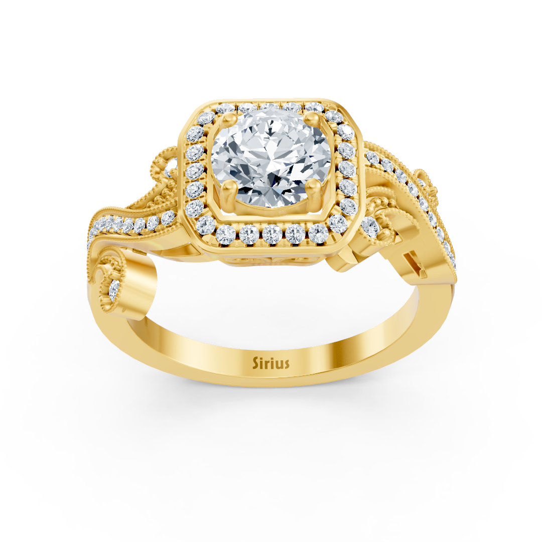 yellow gold vintage diamond engagement ring