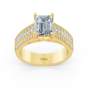 Gelbgold Oktagon Topas Diamant Verlobungsring