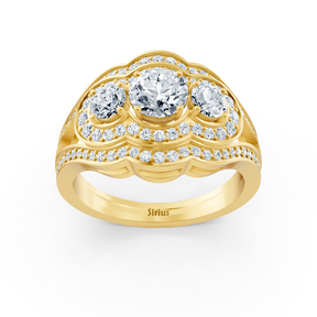 Diamond vintage engagement ring in yellow gold