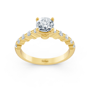 Classic yellow gold solitaire diamond ring