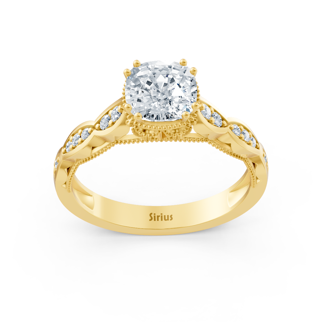Diamond and ruby ​​ring yellow gold
