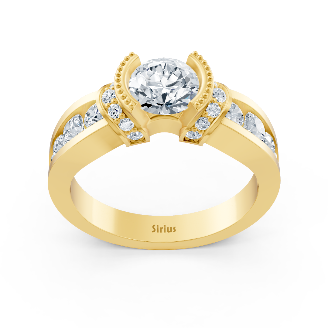 Diamantring Weisstopas Gelbgold