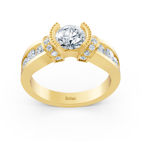 Diamantring Weisstopas Gelbgold