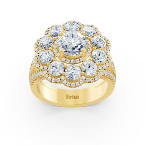 Diamant-, Smaragd- und Rubinring Gelbgold