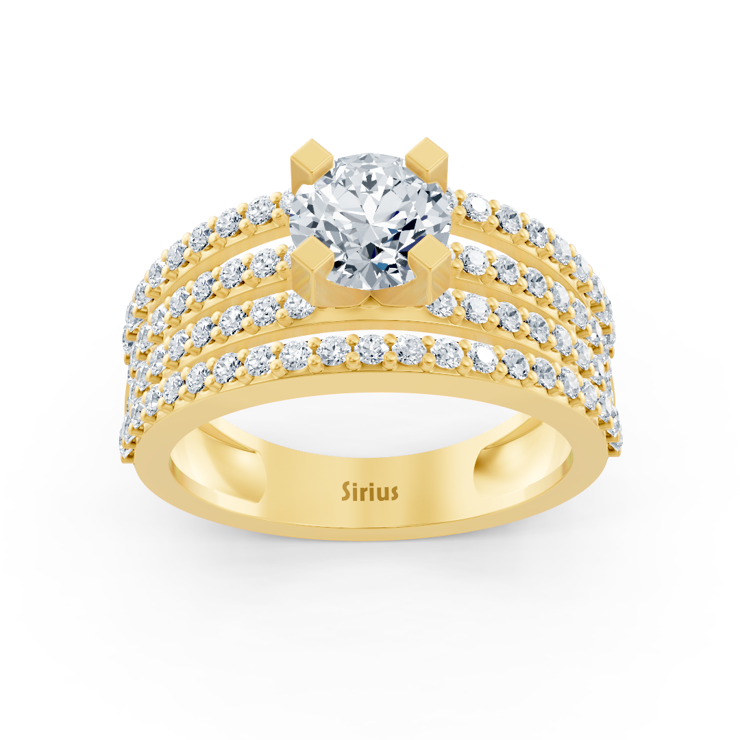 Eternity & Solitär Diamantring Gelbgold