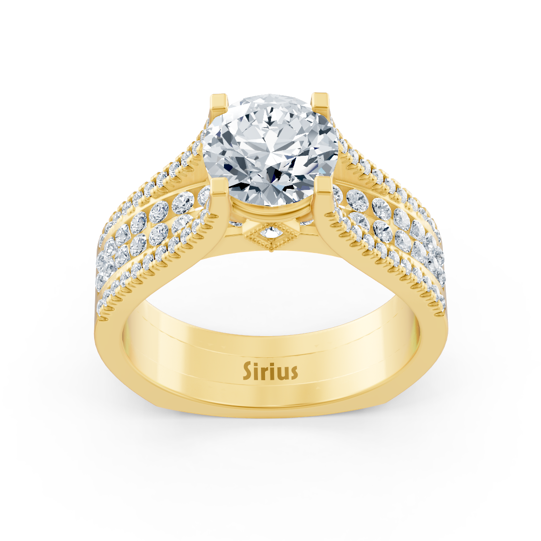 Eternity & Pavé Diamantring Gelbgold