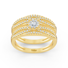 Diamond bridal ring set yellow gold