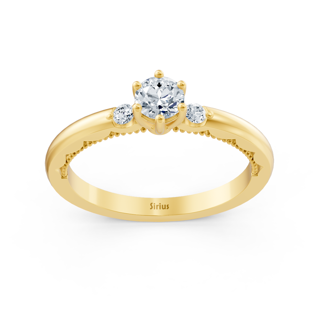 Bague en or jaune avec diamant solitaire de 0,25 carat