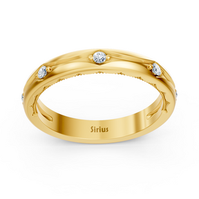 Bague empilable en or jaune avec diamant de 0,09 carat