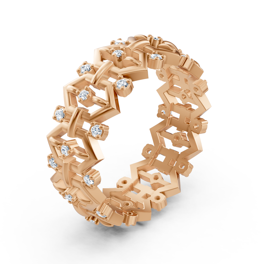 Birgie rose gold diamond ring – delicate design with round diamonds