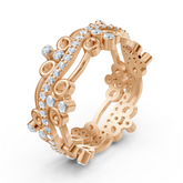 Bague cercle ludique en diamant - or rose 14 carats, environ 0,51 carat