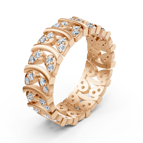 Rosegoldener Diamantring mit geschwungenem Design