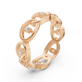 Rosegoldener Diamantring mit Kettenglieddesign