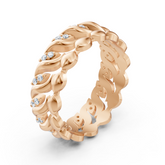 Zarter Roségold Ring mit Diamanten im Herzranken Design