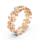 Sparkling rose gold ring with diamonds – butterfly design