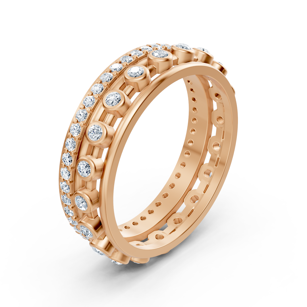 14 Karat Rosegold Pırlanta Pavé Ring "Glamour"