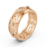 Eleganter Rotgold-Ring mit Runddiamanten im Bezel-Design