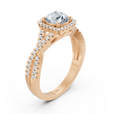 Bague de fiançailles Birgie Passion Halo en or rose avec diamants