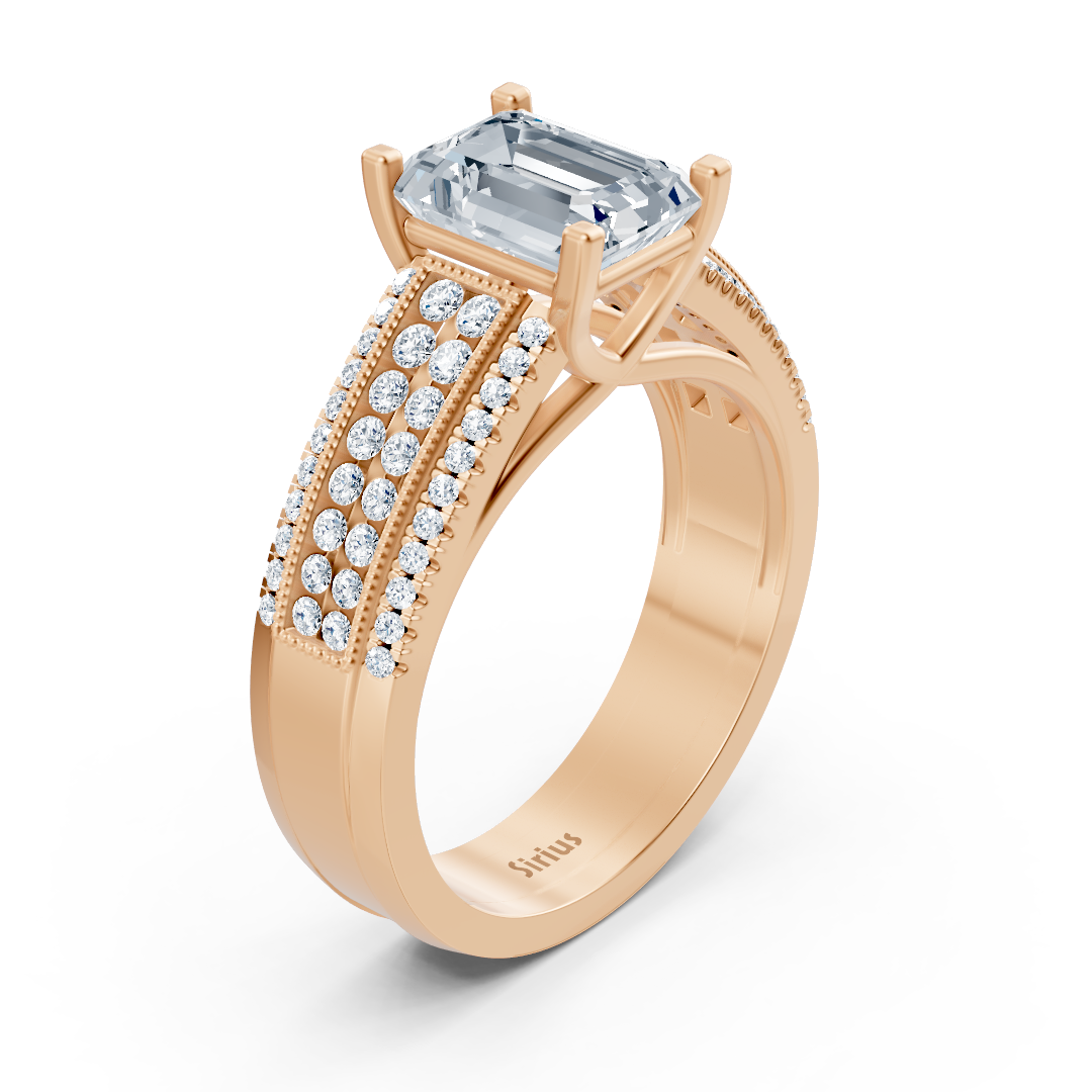 Roségold Oktagon Topas Diamant Verlobungsring