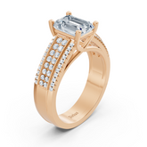 Roségold Oktagon Topas Diamant Verlobungsring