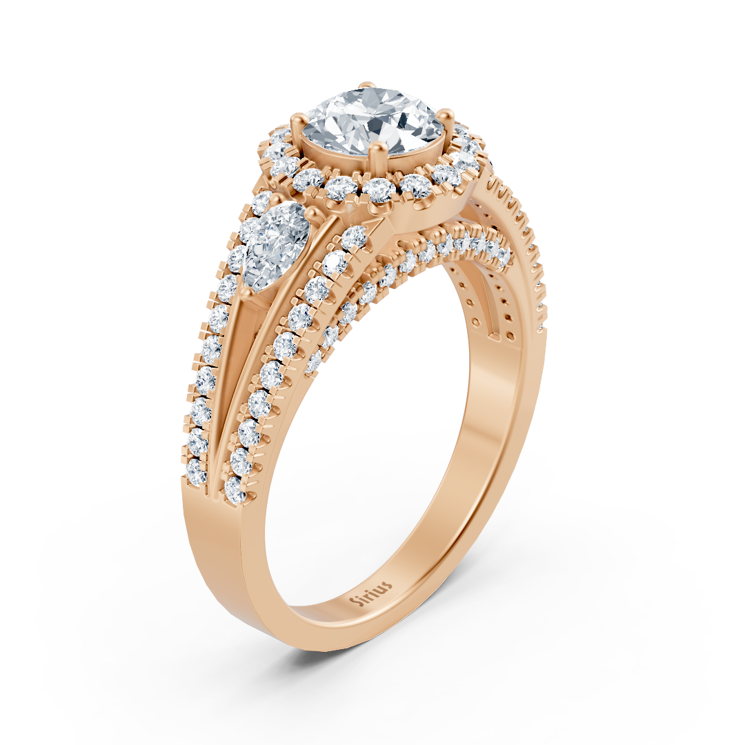 Roségold Diamant & Topas Verlobungsring