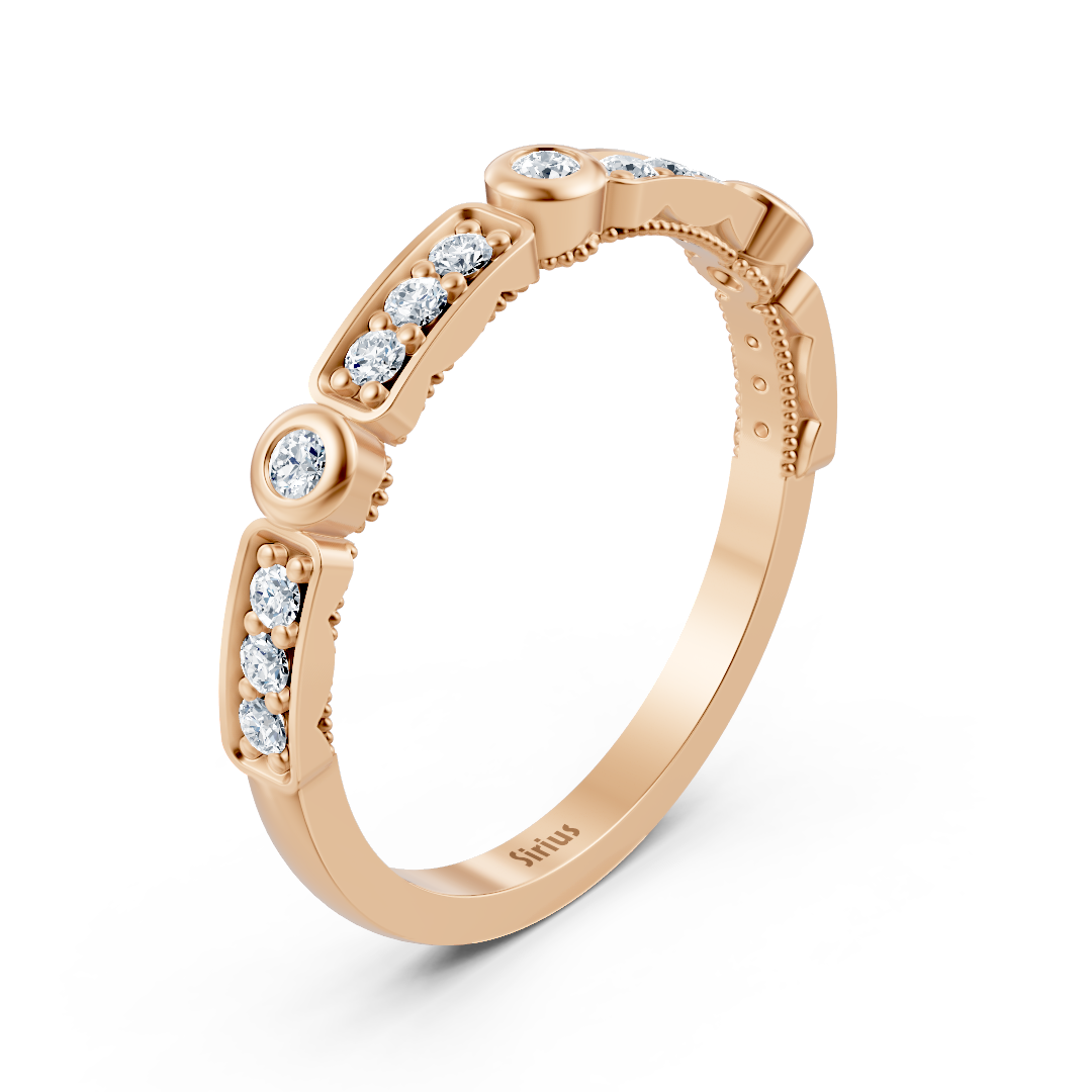 Memoire diamond ring yellow gold