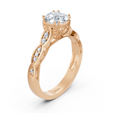Diamant- und Weisstopasring Roségold
