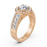 Halo diamond ring rose gold