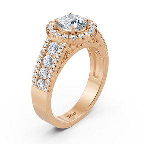 Halo diamond ring rose gold