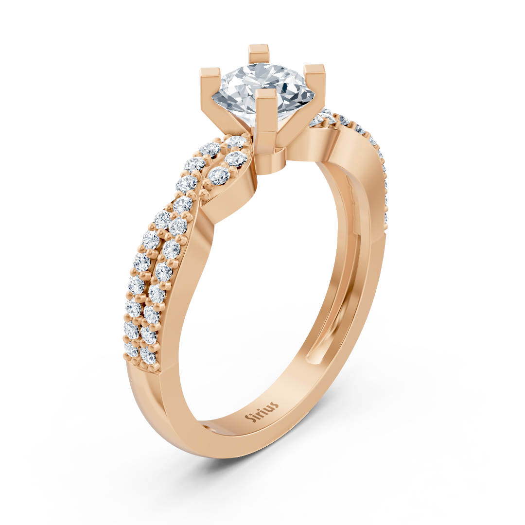 Twist Eternity &amp; Solitaire Diamond Ring Rose Gold