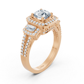 Dreistein & Halo Diamantring Roségold