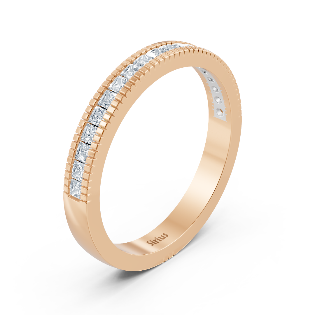 14 Karat Rosegold Prinzessschliff Diamant Verlobungsring