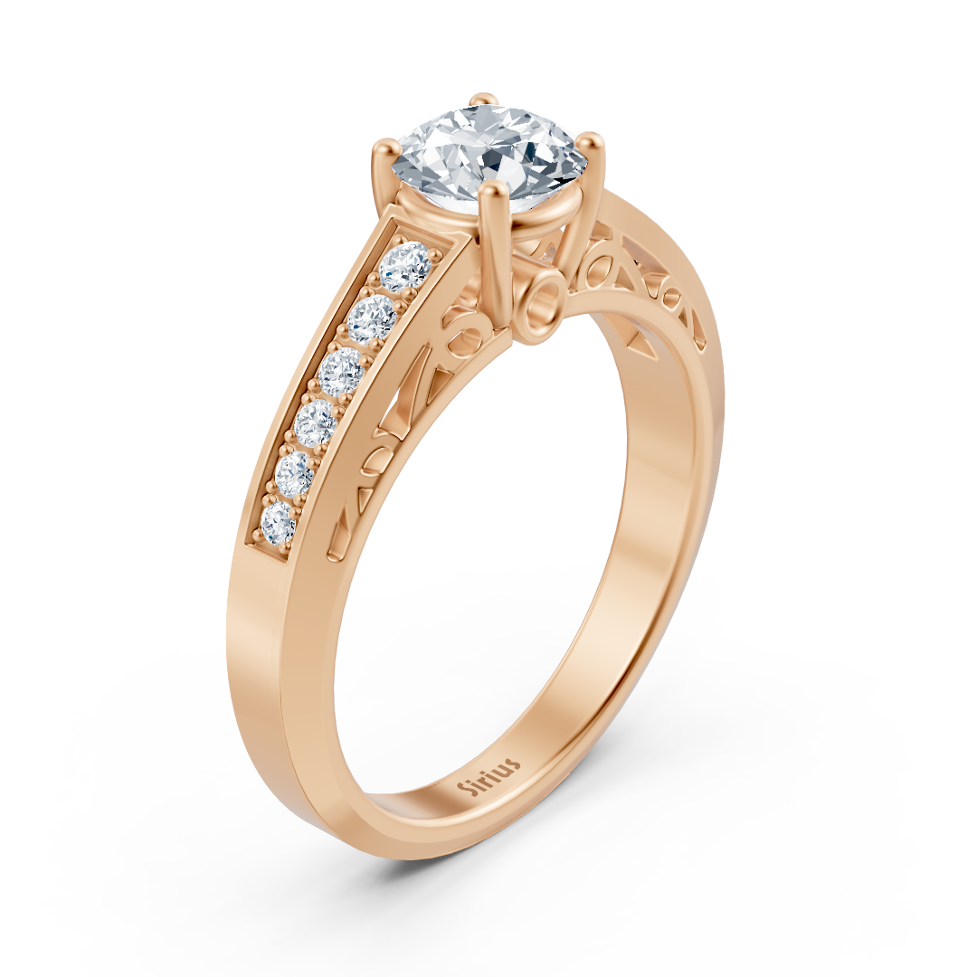 Birgie rose gold channel-set round-cut diamond ring