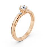 Bague en or rose avec diamant solitaire de 0,25 carat