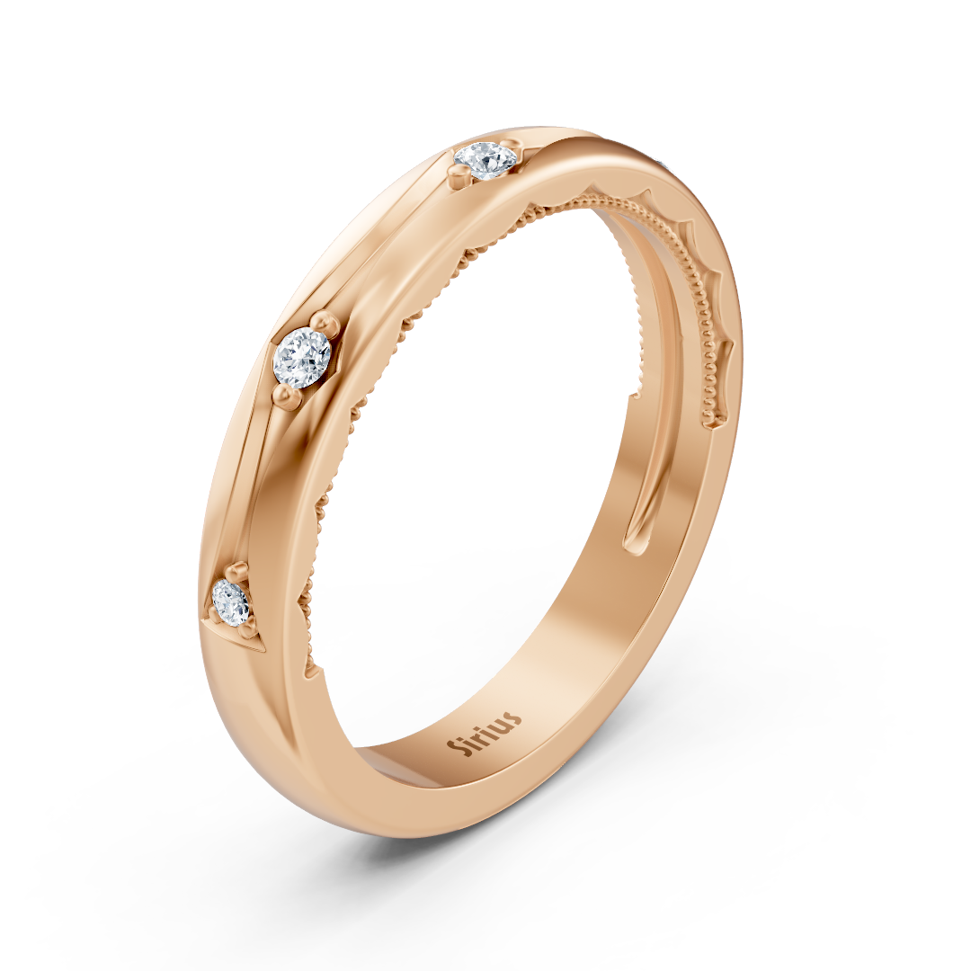 Bague empilable en or rose avec diamant de 0,09 carat