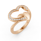 Romantischer Herz Diamantring in Roségold mit Pavé-Fassung